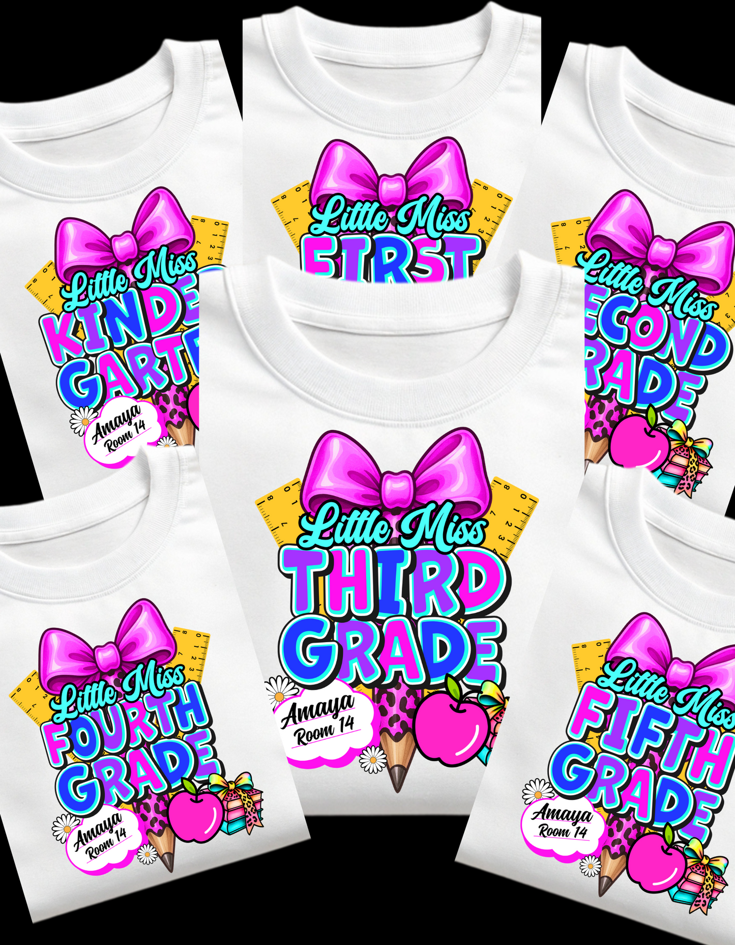 Little Miss Grade Level Back-to-School Shirts (Pre-K to 5th Grade)