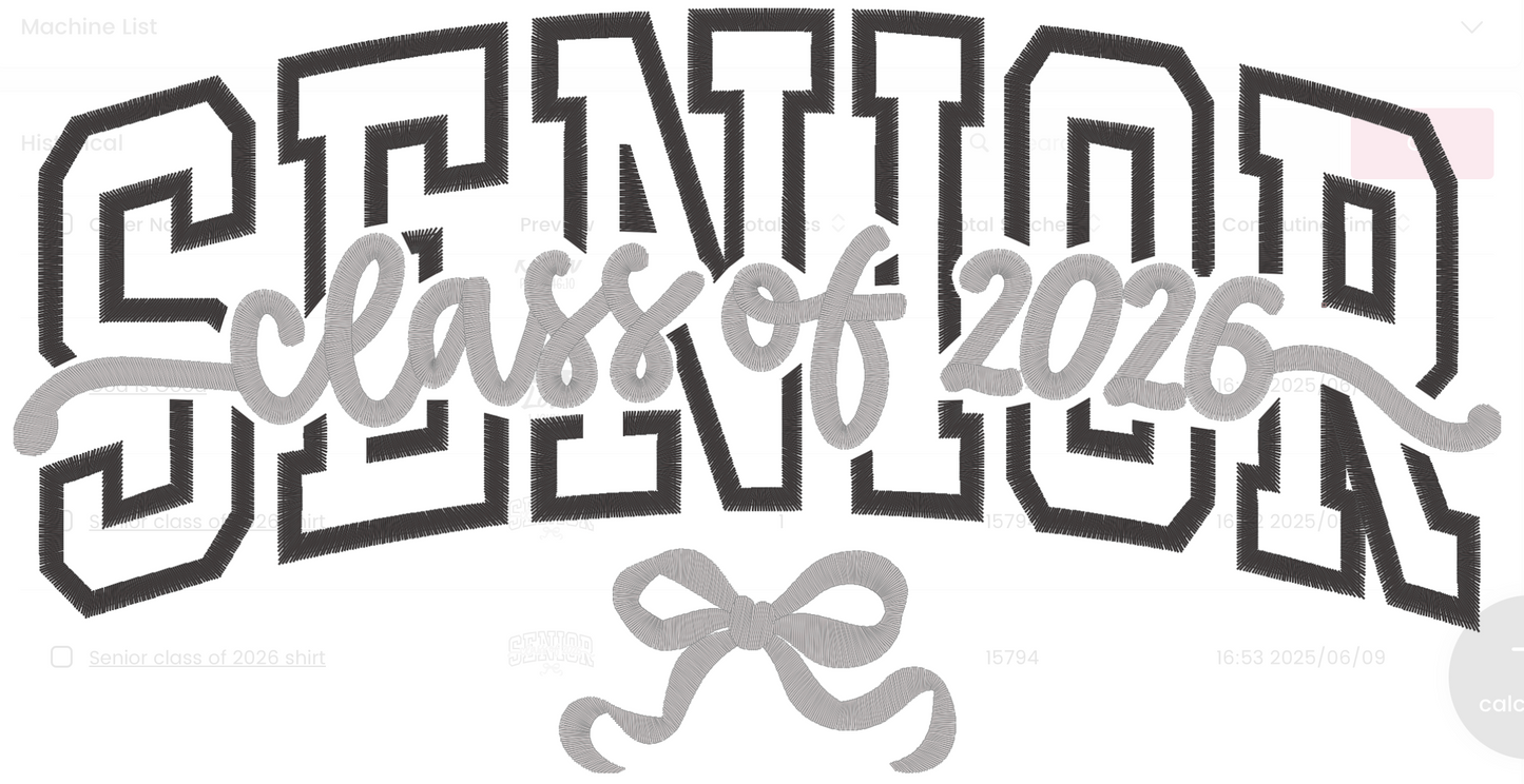 Senior Embroidery class of 2026